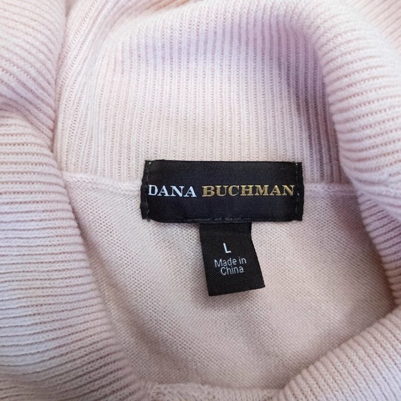 Dana Buchman Womens Sweater Lg Cashmere Turtleneck Cable Knit Pink Preppy Winter - Picture 6 of 12